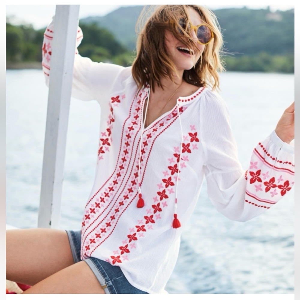 Boden Marla embroidered top.